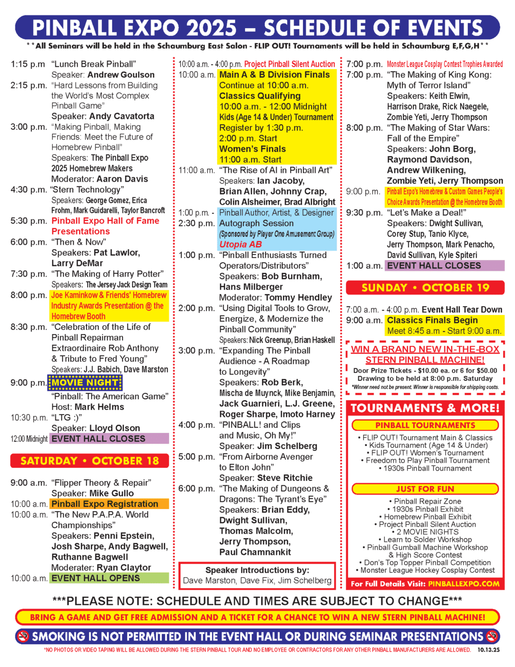 Pinball Expo 2025 Schedule (10.13.25)_Page_2 Pinball Expo 2025 Schedule (10.13.25)_Page_2