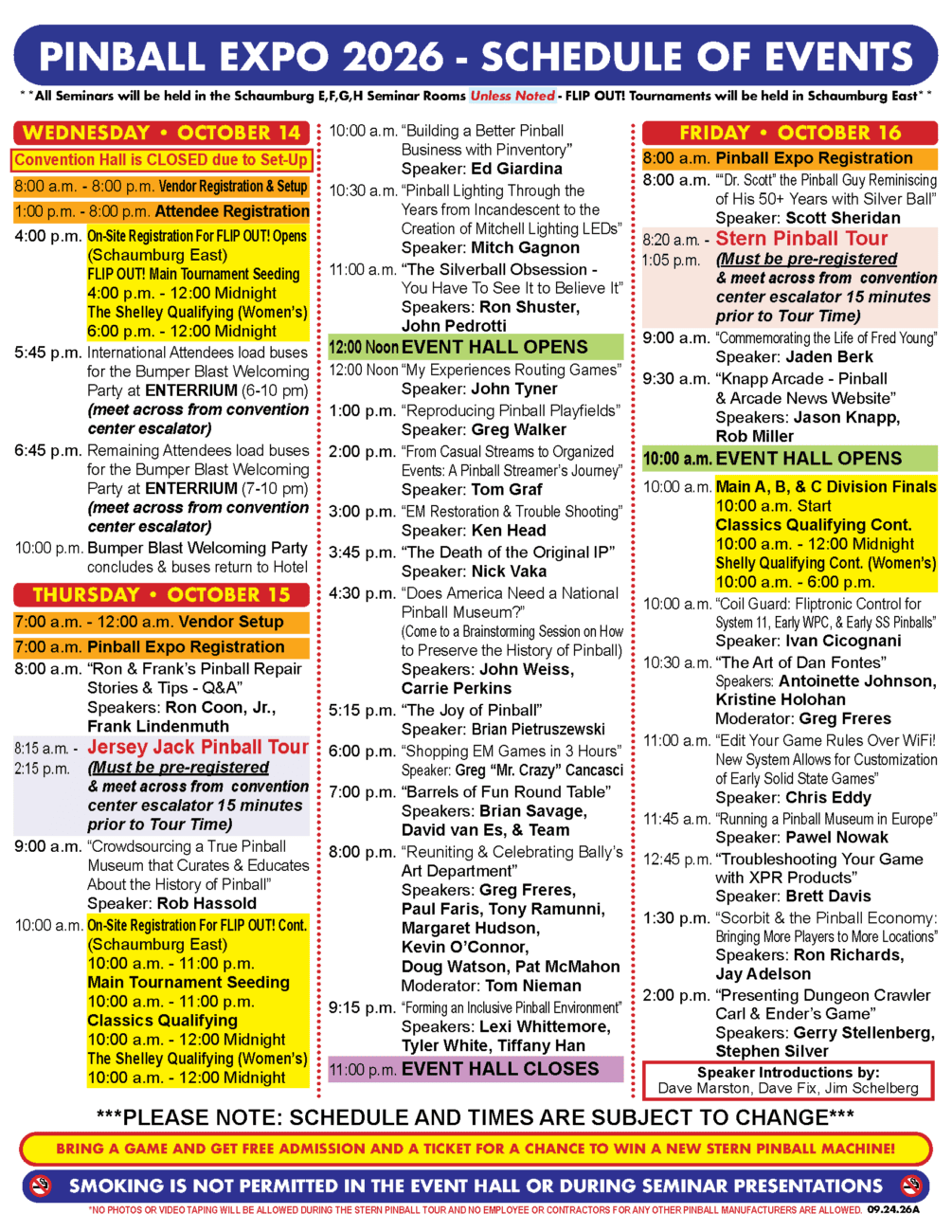 Pinball Expo 2026 Schedule (9.24.26A)_Page_1